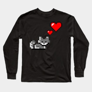 Cute cat with hearts | Cat lover shirt Long Sleeve T-Shirt